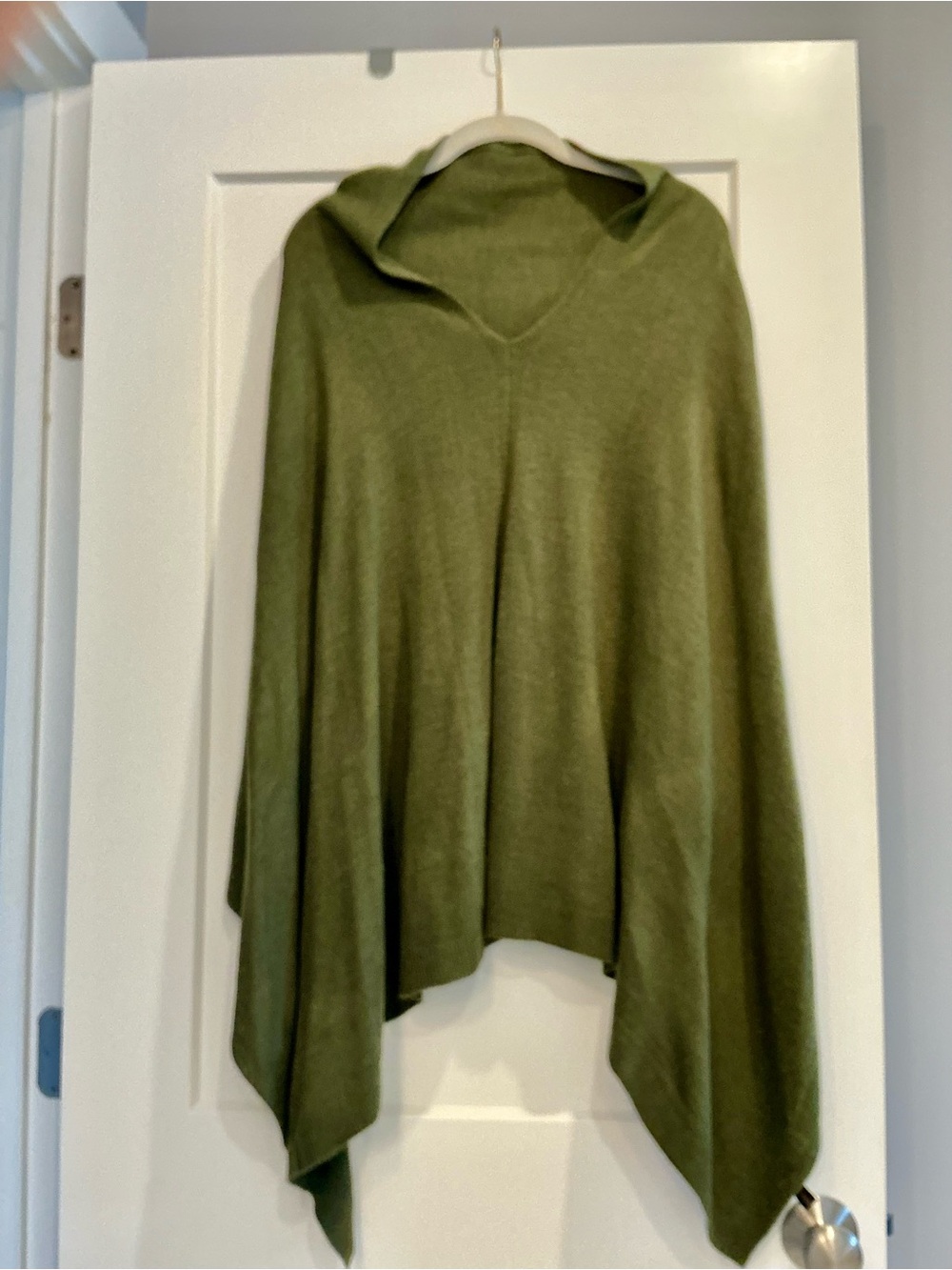 Olive Green Knit Poncho Sweater